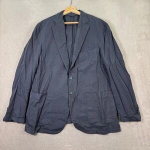 Belvest Mens 42R Seersucker Cotton Blazer Sport‎ Coat Made in Italy Trim Fit EUC